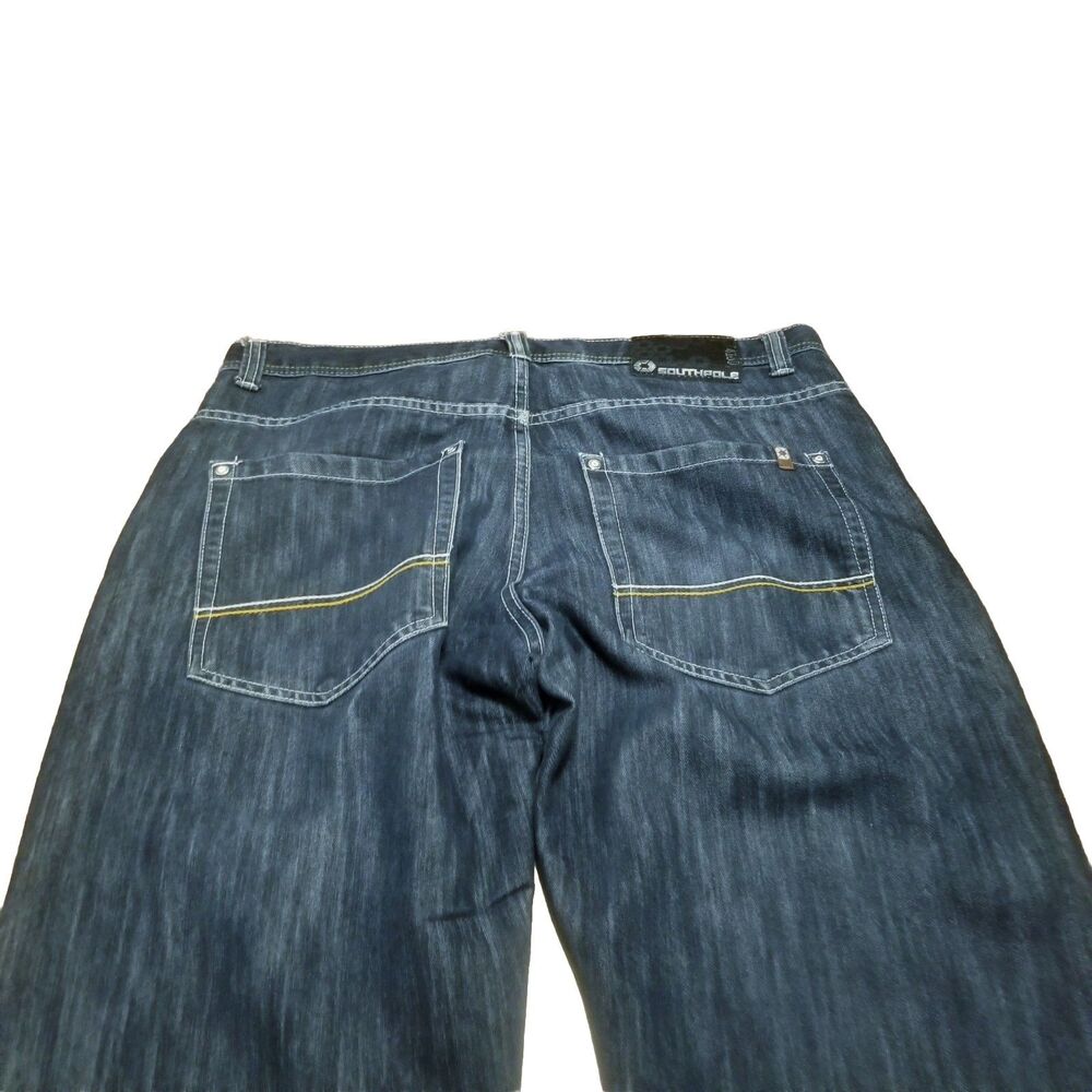 Southpole Jeans Men's Size 38x34 Dark Wash Baggy Y2K Hip Hop 90's Skater (37x33) - Picture 4 of 6